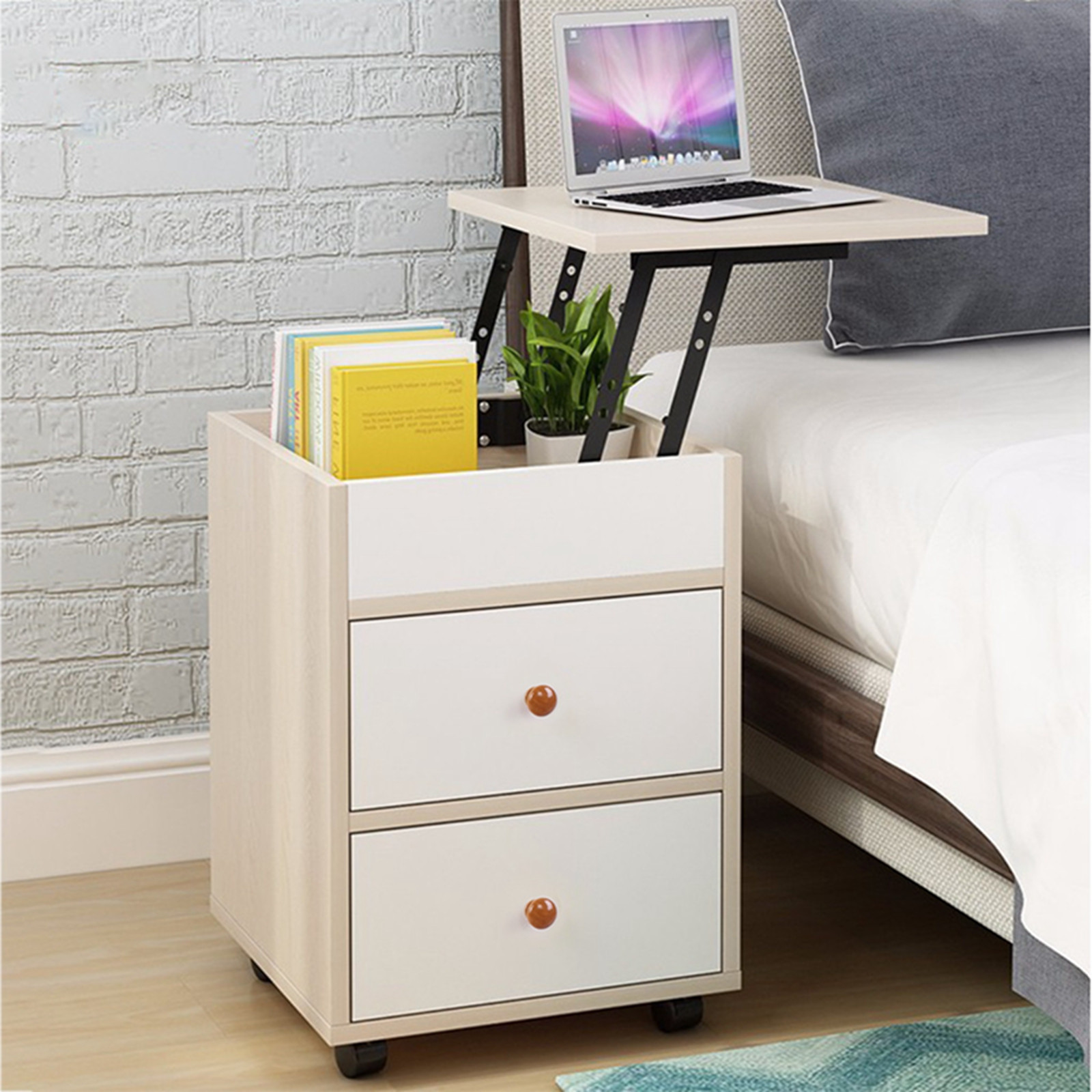 home storage cabinet bedroom bedside removable locker lifting table nightstand